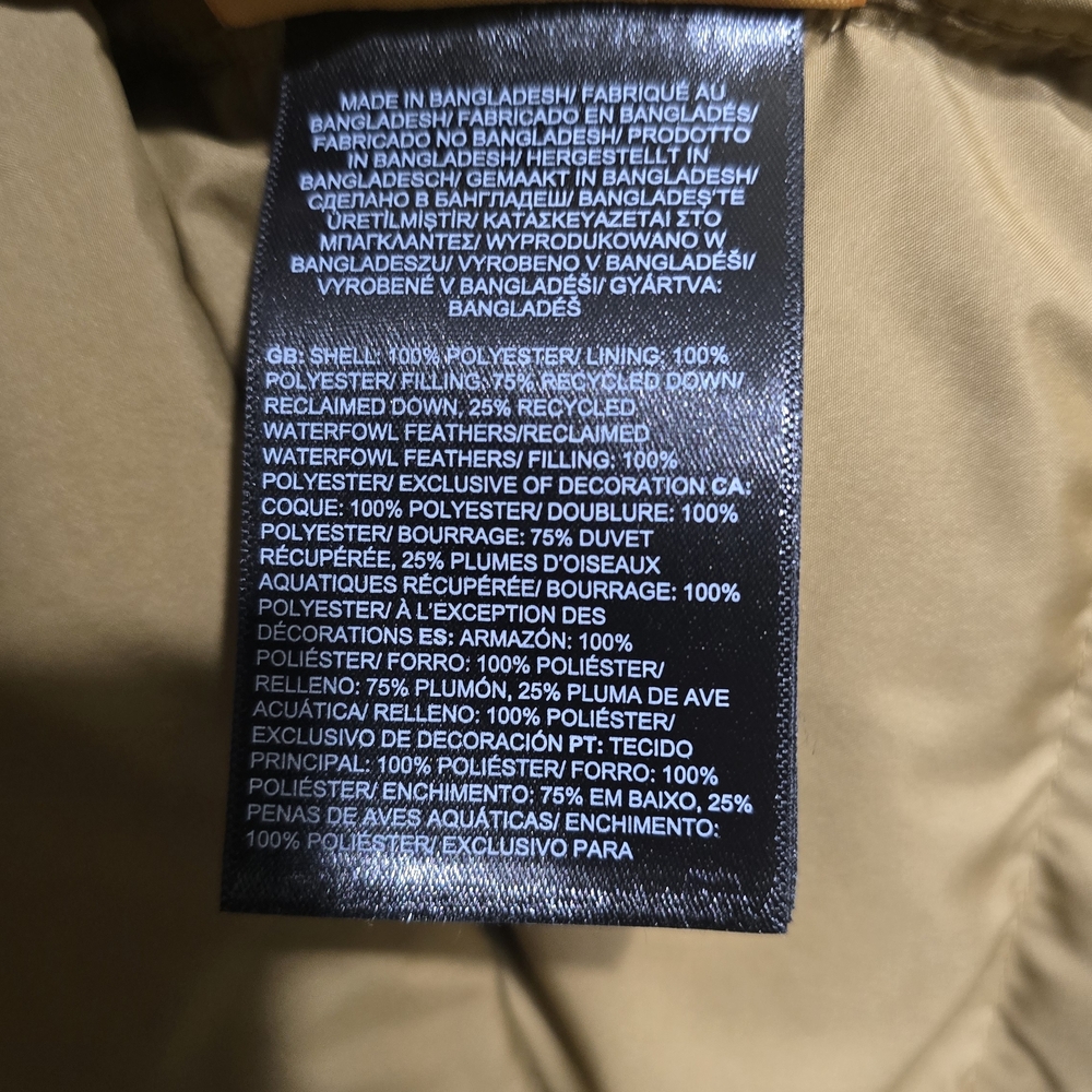 The North Face Men's Tan Puffer Jacket Size M - Picture 8 of 8